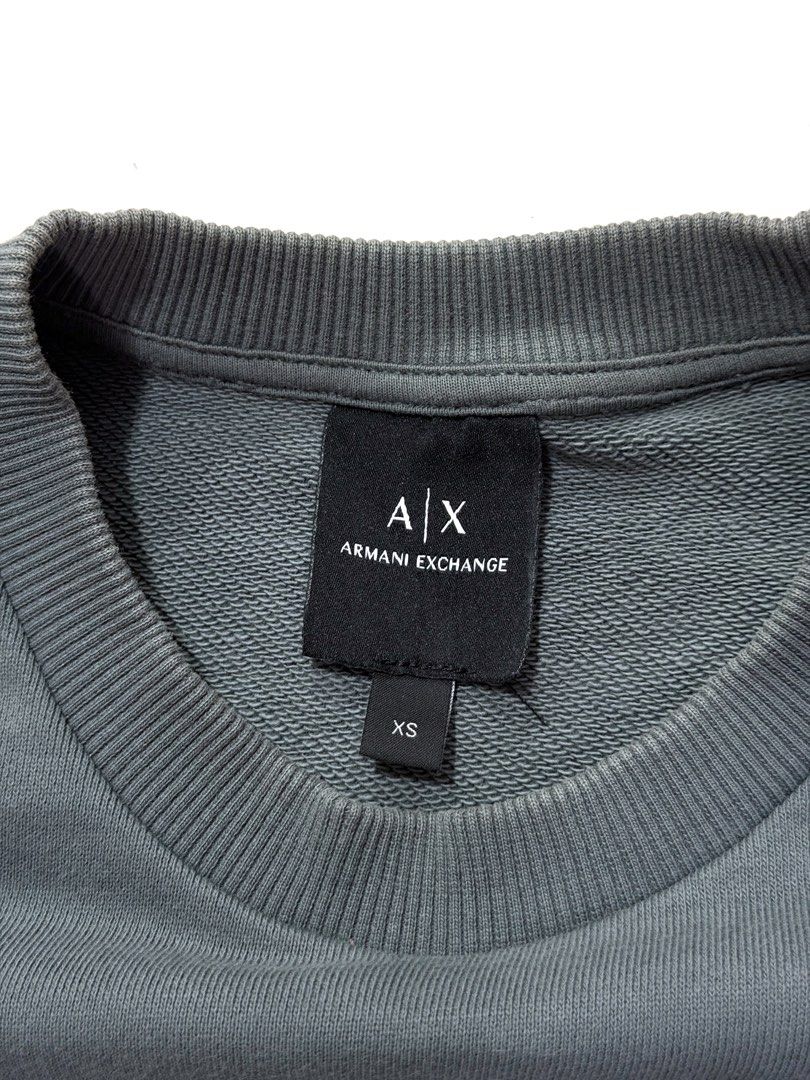 Armani Exchange AX Green Sweatshirt (Category: Coats, Jackets and Outerwear) located in Baguio. Submitted by crispy2600 (Listing ID 1467895604, Image 3). Description: Armani Exchange Sweater Bought brand new but barely worn. In very good condition! I only wore this like 5 times? I realized i’m just not a huge fan of logos lol. It fits great bc of the elastic hem. 100% cotton 👌 Tagged XS, best fits Small to Medium L26, W21.5, S22, SL21.5 LOC BAGU