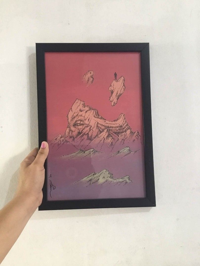 Artwork mixed media " Antediluvian " (Category: Frames & Pictures) located in Santa Rosa. Submitted by teph.l (Listing ID 1467919247, Image 2). Description: “Antediluvian” Php 5,000 Medium: Mixed Media on Bristol Board Size: 13 x 8 1/2 inches without frame Approx 14 x 9 1/2 inches with frame Ap Marfil 2026 MOP: GCASH Shipment: LBC/ Lalamove Shipping fee shouldered by the buyer.
