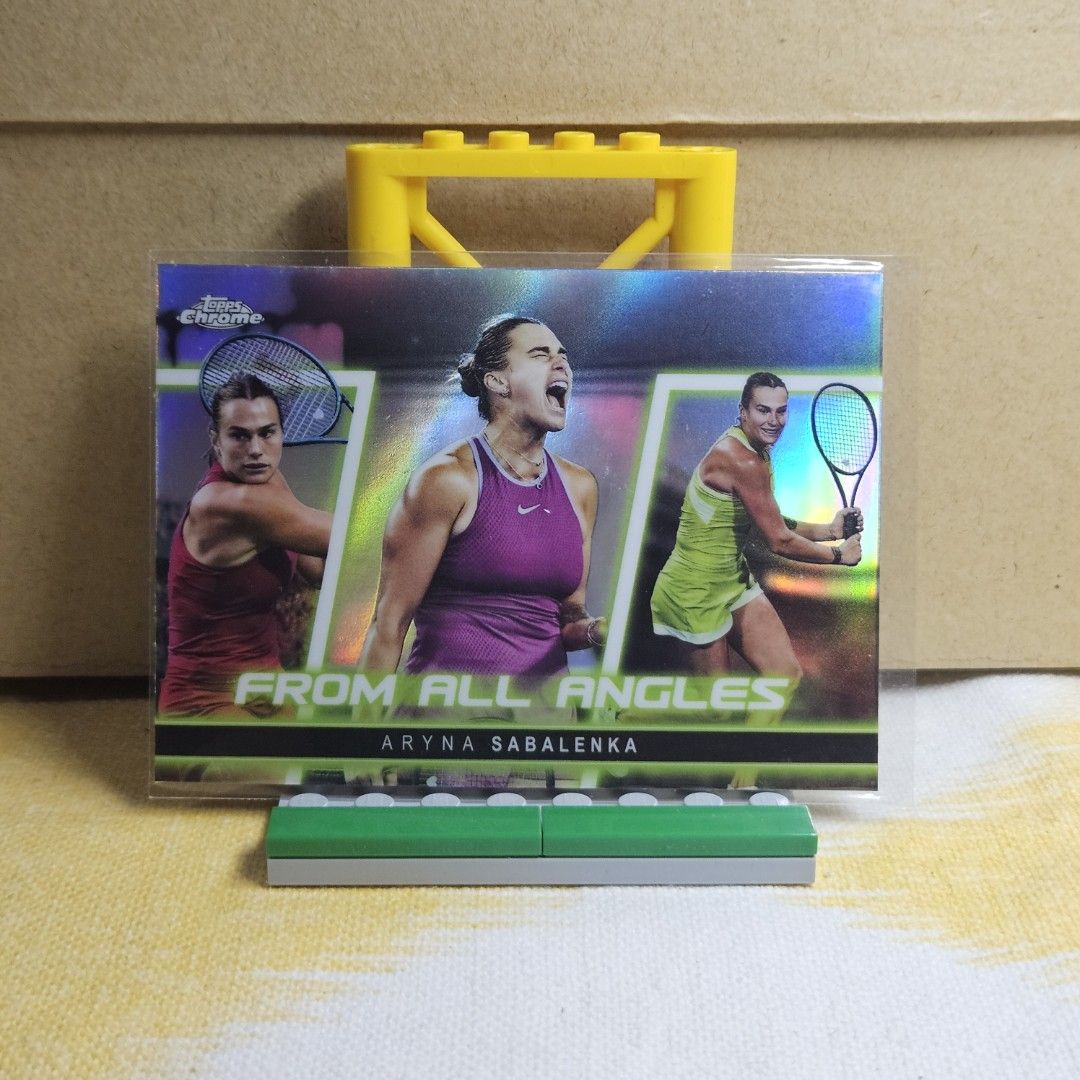 Aryna Sabalenka (Category: Raw Singles) located in Las Pinas. Submitted by kapkards (Listing ID 1467877530, Image 1). Description: - Player: Aryna Sabalenka - Set: Topps Chrome - From All Angles Insert - Features: Stunning foil finish with three action photos - Condition: Pack-fresh, stored immediately in a protective sleeve - Quality: Clean corners and sharp edges - Size: Standard trading card size.