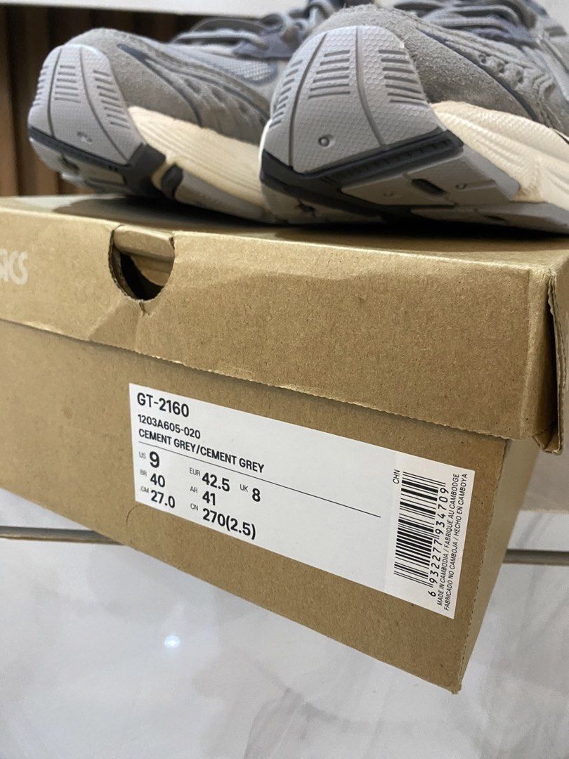 Asics GT-2160 ‘Cement Gray’ (Category: Sneakers) located in Quezon City. Submitted by footspotwithpatrick (Listing ID 1467119625, Image 2). Description: Size 9 brand new with box, tags 📍Novaliches, QC ✈️Shipping nationwide fb: Patrick Langcaon fbpage: the footspot We sell original pairs only, NO TO FAKES‼️ .