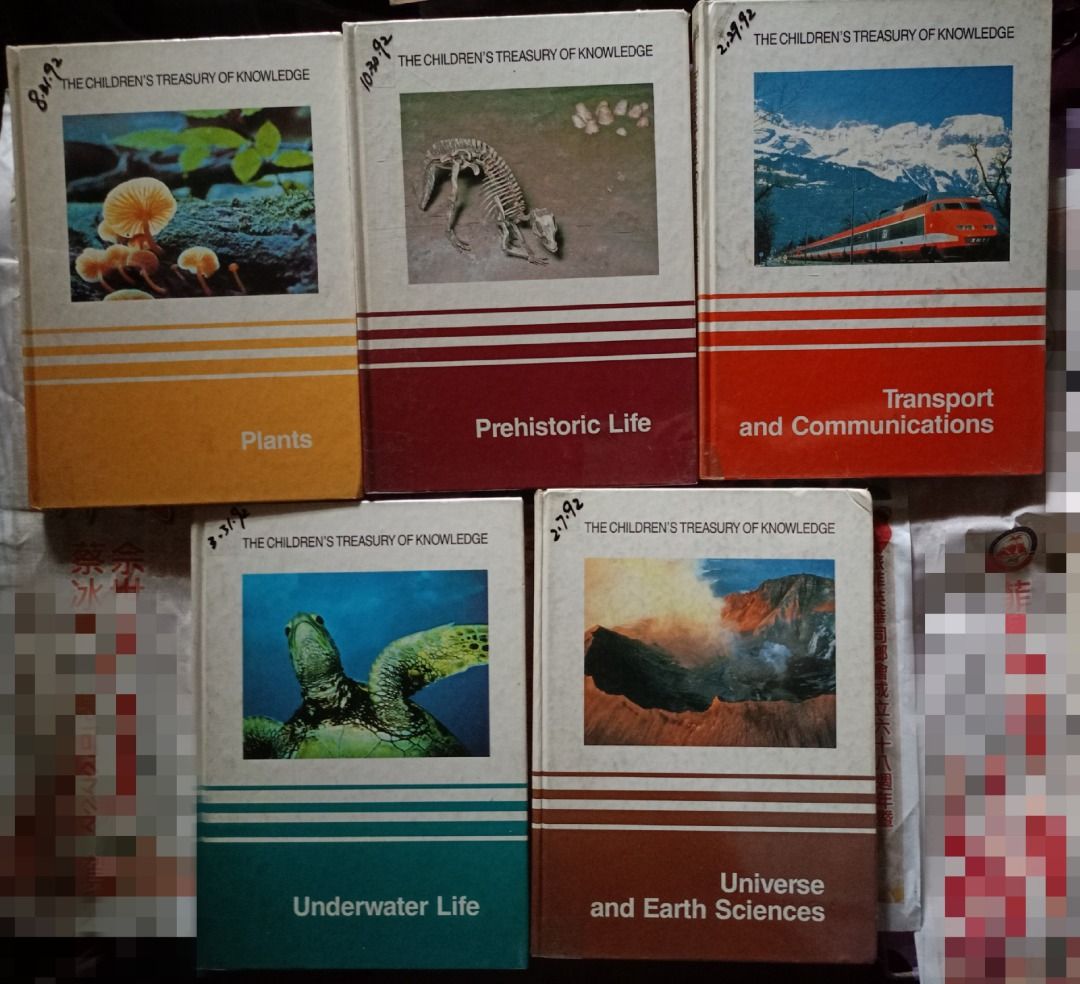 Assorted Children's Educational Books Set (Take All per Set Only) (Category: Children's Books) located in Manila. Submitted by quickwhale.d36690 (Listing ID 1467899955, Image 1). Description: Set of educational hardcover books featuring multiple series: - The Children's Treasury of Knowledge; - Merlion Illustrated Dictionaries; - A Child's First Library of Learning Covers fascinating topics like plants, prehistoric life, space, the human body, an