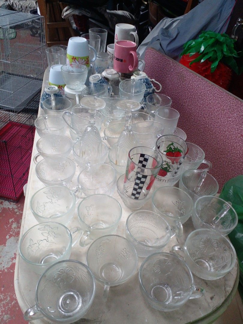 Assorted Glassware Coffee Mugs and Cups Collection (Category: Coffee & Tea Tableware) located in Quezon City. Submitted by madelrivera (Listing ID 1467999236, Image 2). Description: - Massive bundle of mixed glass coffee cups, clear mugs, and printed drinking glasses - Includes patterned glass teacups, adorable strawberry tumblers, and classic ceramic mugs - Various sizes and unique designs mixed together - Ideal for parties, family gatherings, o