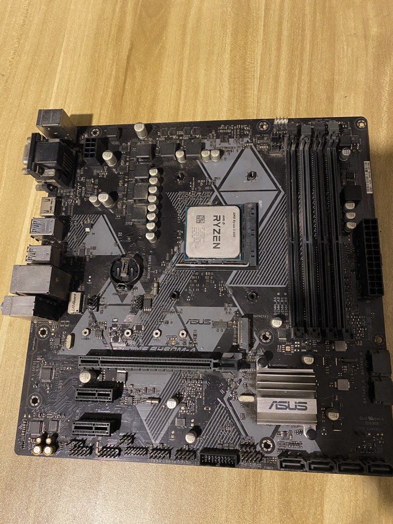 Asus Prime B450M-A & Ryzen 3 3100 (Category: Computer Parts) located in Makati City. Submitted by satoni (Listing ID 1468012390, Image 1). Description: Cant test but can give 1 week personal warranty. Been disassembled for 2 months and havent used since. 3600 for both as bundle 1800 if procie only 2500 if mobo only.
