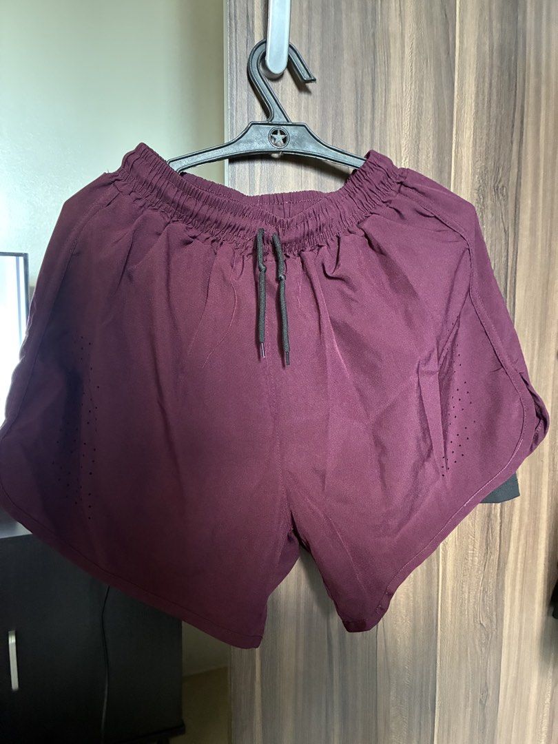 Athletic Running Shorts Bundle (Maroon, Navy, Grey) (Category: Shorts) located in Las Pinas. Submitted by mrcolorless (Listing ID 1467910430, Image 1). Description: - Bundle (2 black, 2 dark grey, 2 maroon, 1 navy blue) - Four colors: Maroon, Navy Blue, and Dark Grey, Black - Lightweight, quick-dry fabric with built-in inner lining - Elastic waistband with adjustable black drawstring - Breathable perforated ventilation details on the sides - Idea