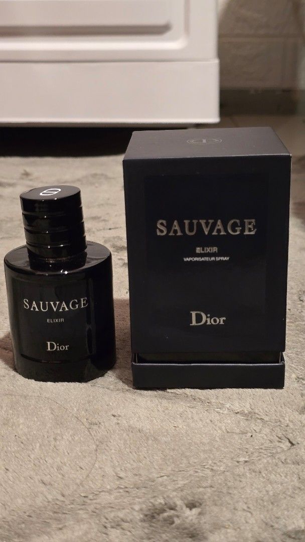 Authentic Dior Sauvage Elixir 60ml Men's Fragrance (Category: Fragrance & Deodorants) located in Quezon City. Submitted by lemmeknow (Listing ID 1468033842, Image 1). Description: Dior Sauvage Elixir -Size: 60ml Opened - 90% Left includes original box - 100% Authentic QC Area pick up or lalamove.