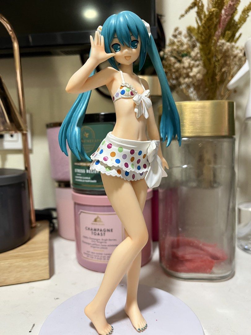 Authentic Hatsune Miku Swimsuit Figure (Category: Figurines & Statues) located in Manila. Submitted by yan.decluttering (Listing ID 1467928939, Image 1). Description: No issue however has no box .