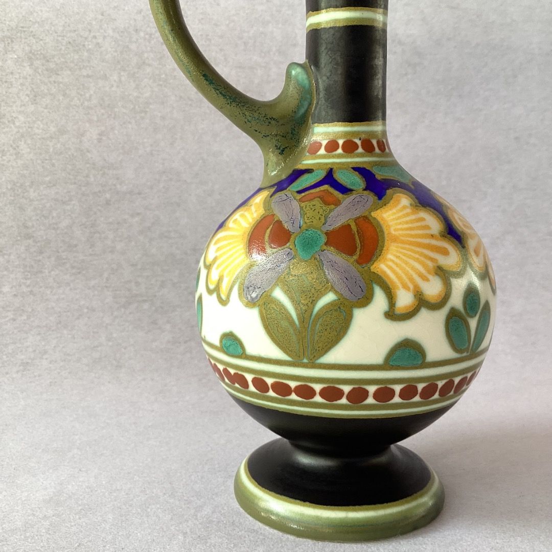 Authentic Royal Gouda Dutch Art Pottery Pitcher Vase – "Madelein" Pattern (Category: Vases & Decorative Bowls) located in Davao. Submitted by eclectic1925 (Listing ID 1467878499, Image 3). Description: Php350 Authentic Royal Gouda Dutch Art Pottery Pitcher Vase – "Madelein" Pattern H: 9.5 inches L: 4.5 inches Opening: 1 inch Please REVIEW PHOTOS We use 100% repurposed packaging materials SF starts at Php70 via Flash Express First to pay.