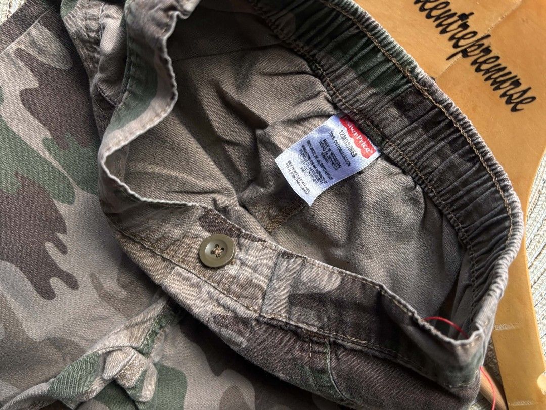 Baby Cargo Pants Camou 9-12M (Category: Babies & Kids Fashion) located in Quezon City. Submitted by theentreprenurse (Listing ID 1467864928, Image 2). Description: 𝘼𝙐𝙏𝙊 𝙋𝘼𝙎𝙎 𝙏𝙊 𝙇𝙊𝙒 𝘽𝘼𝙇𝙇𝙀𝙍𝙎 📣 ʙʀᴀɴᴅ: Fisher Price ꜱɪᴢᴇ: 12m (9-12m) ᴍᴏᴘ: ɢᴄᴀꜱʜ ꜱʜɪᴘᴘɪɴɢ 🛒 (NO RUSH. I'm a working momma :) ) ▪︎ꜰʟᴀꜱʜ ᴇxᴘʀᴇꜱꜱ | J&T ▪︎ʟᴀʟᴀᴍᴏᴠᴇ|ɢʀᴀʙ ~ 𝚃𝚑𝚎𝚜𝚎 𝚌𝚕𝚘𝚝𝚑𝚎𝚜 𝚊𝚛𝚎 𝚊𝚕𝚛𝚎𝚊𝚍𝚢 𝚠𝚊𝚜𝚑𝚎𝚍. 𝙺𝚒𝚗𝚍𝚕𝚢 𝚖𝚊𝚗𝚊𝚐𝚎 𝚢𝚘𝚞𝚛 𝚎𝚡�
