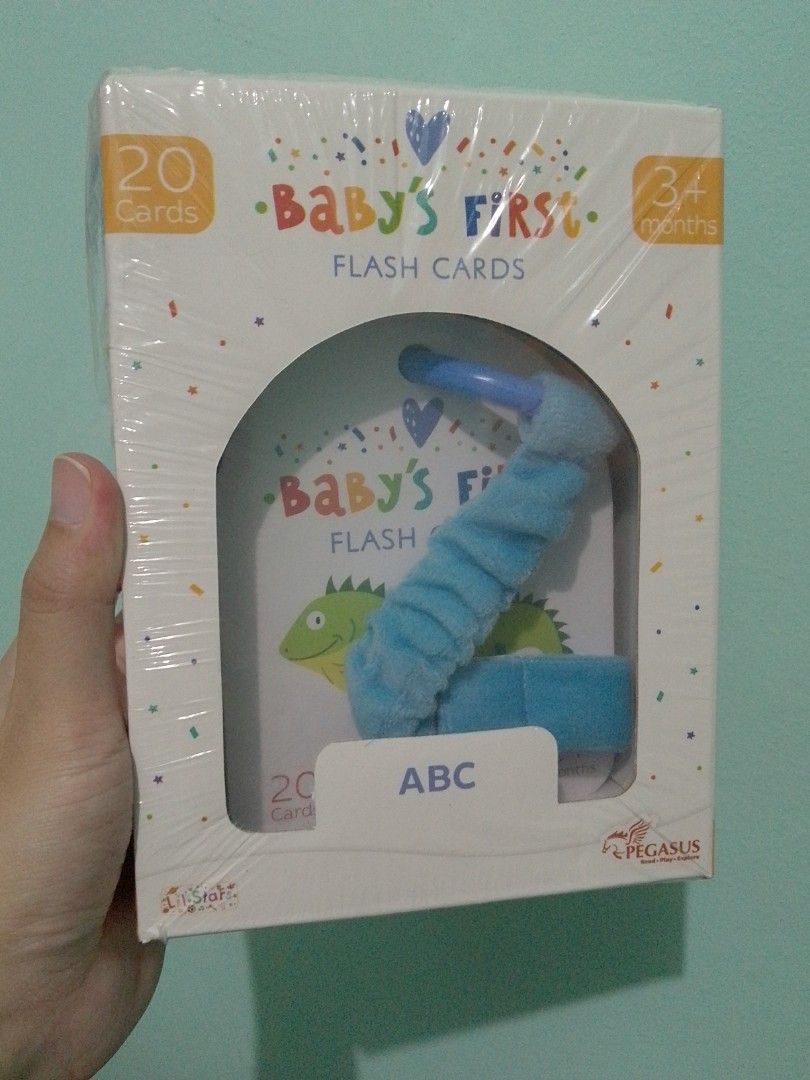 Baby's First Flash Cards ABC 3+ Months Pegasus (Category: Educational & Learning Toys) located in Ligao. Submitted by zeeyans_nook (Listing ID 1467922270, Image 1). Description: - Brand new & sealed in original plastic wrap - ABC theme set with 20 double-sided illustrated flash cards - Helps develop vocabulary, active recall, and memorization - Suitable for babies 3 months and up - Includes digital bonuses: audio, video, printable PDF, Q&A, and e