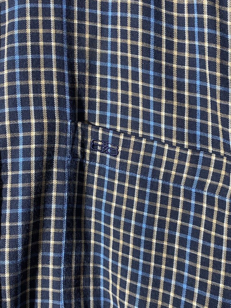 Balenciaga Blue Plaid Shirt (Category: Luxury Apparel) located in Caloocan City. Submitted by rhouzze.ph (Listing ID 1467966909, Image 2). Description: Name: Balenciaga Plaid Polo Dimensions: 24 by 30 Size: Large Condition: Excellent Condition Issue: None.
