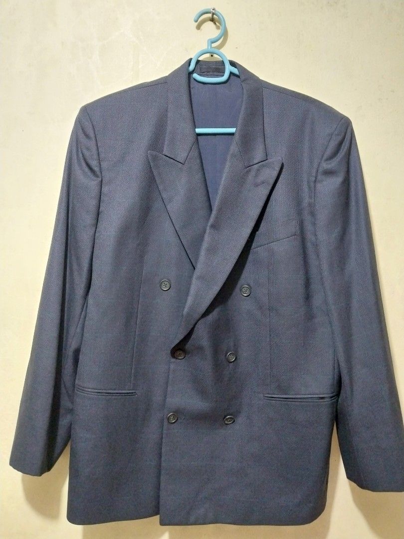 BARTI WOOL DOUBLE BREASTED BLAZER (Category: Coats, Jackets and Outerwear) located in Manila. Submitted by PrinceDani.Clothing (Listing ID 1467968728, Image 2). Description: barti double breasted wool blazer large fit 22in width 31in length 19in shoulder 25in sleeves excellent condition .