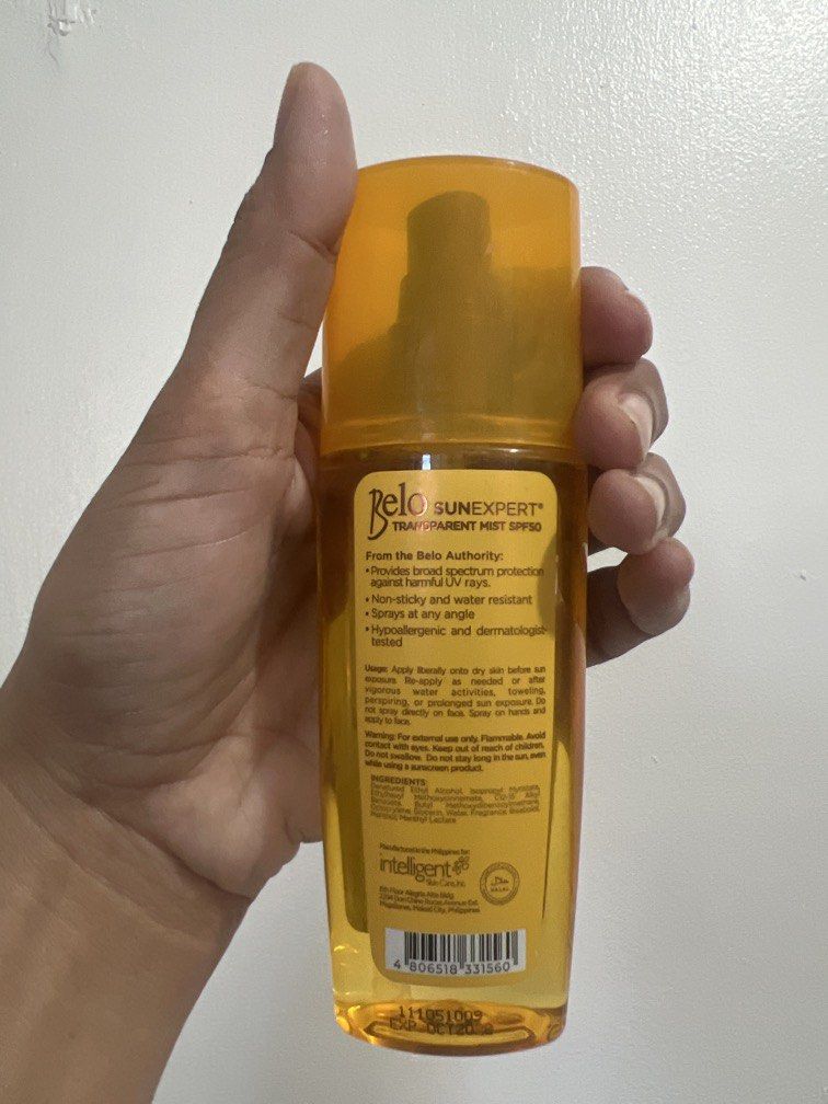 Belo SPF 50 transparent mist (Category: Face Care) located in Las Pinas. Submitted by gaeley (Listing ID 1467909563, Image 2). Description: 100ml brand new.
