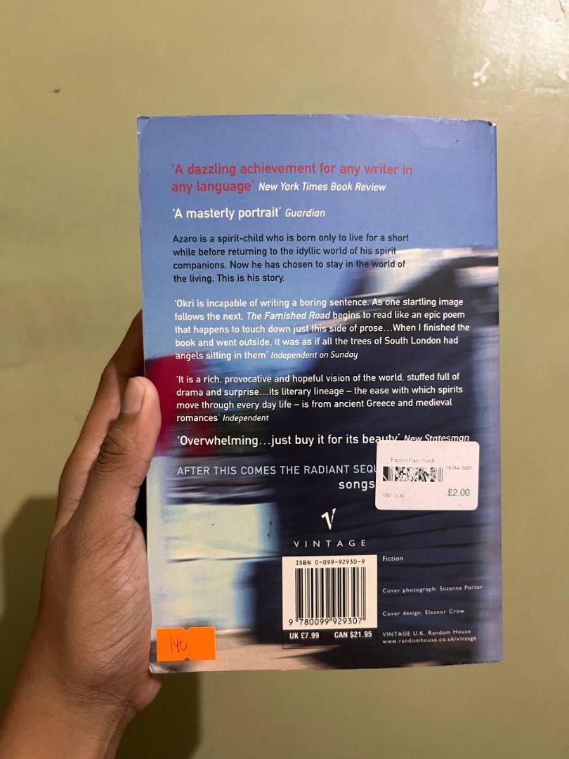 Ben Okri - The Famished Road (Category: Storybooks) located in Carmen. Submitted by grei.librongbaligya. (Listing ID 1468018024, Image 3). Description: Ben Okri - The Famished Road Minimal spine crease. Top edge of cover shows light wrinkling. .