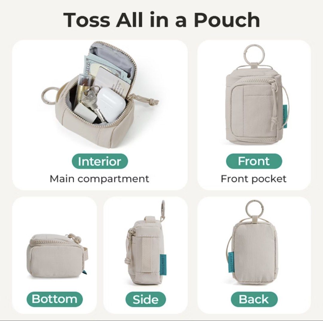 (BLACK) BAGSMART Mini Pouch Backpack Bag Charm Accessories (Category: Purses & Pouches) located in Quezon City. Submitted by meg_ara (Listing ID 1467864263, Image 3). Description: BAGSMART Mini Pouch Utility Charm - Color: BLACK - Dimensions: 10.5cm x 7.5cm x 5cm - Material: Durable fabric - Storage: Secure main compartment and handy front pocket - Capacity: Fits wireless earbuds, keys, lipstick, cash, and small daily essentials - Portability: In