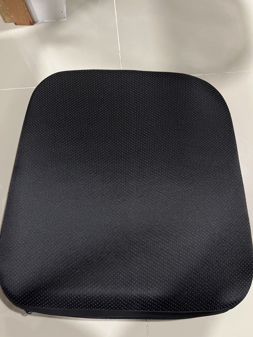 Black Ergonomic Car Seat Wedge Cushion (Negotiable) (Category: Car Seats) located in Manila. Submitted by curated.clutter12 (Listing ID 1468000336, Image 3). Description: Ergonomic wedge seat cushion in solid black. Angled design supports posture during long hours of sitting. Textured microdot top surface prevents slipping. Smooth faux leather side panels and bottom. Removable cover with zipper for easy washing. Fits most office chairs, car seats