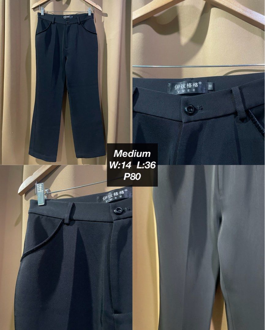 Black Formal Pants Size Medium (Category: Trousers) located in Quezon City. Submitted by smileclothingline (Listing ID 1467855990, Image 1). Description: 🚚Courier: J&T/Lalamove/Gogoexpress 📍Shipping fee depends on your location 💸Mode of Payment: BPI/Gcash/Paymaya ‼️Payment first, only then will ship the item.