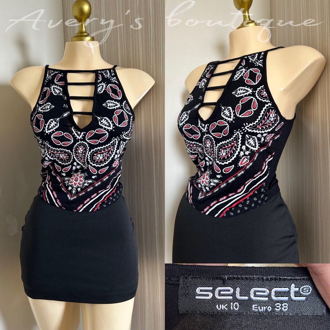 Black print croptop - MEDIUM (Category: Others Tops) located in Quezon City. Submitted by averysboutiqueonfb (Listing ID 1467909146, Image 1). Description: ‼️PRICE IS NOT NEGOTIABLE‼️ 📍Location: Munoz,Quezon city. 🧾MOP: Gcash/BDO/Maya/Maribank 🚚MOD: J&T/Lalamove Please manage expectations — this item is thrifted and has already been washed before posting. Some pieces may have minimal flaws such as washable stains,loose threads,small damages or