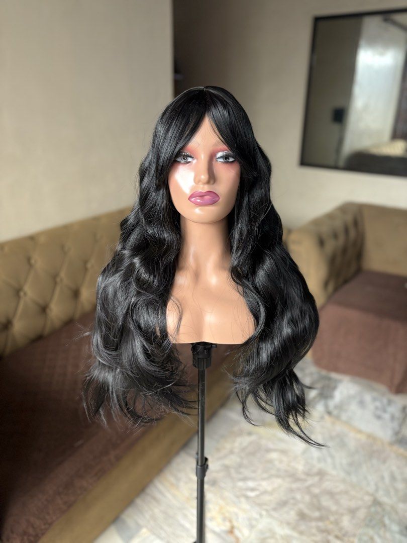 Black Wig (Brand New!) (Category: Hair Accessories) located in Manila. Submitted by stellarwigs (Listing ID 1467847217, Image 2). Description: Black Wig For Sale! Price: ₱700 only! (brand new) ✅Easy To Wear! ✅High Quality Hair ✅Can be curled or straightened and washed. ✅Adjustable Strap on the back. ✅On Hand! Shipping available nationwide. ✅Same day delivery around metro manila. loc: caloocan city. PM FOR ORDERS! ✨.