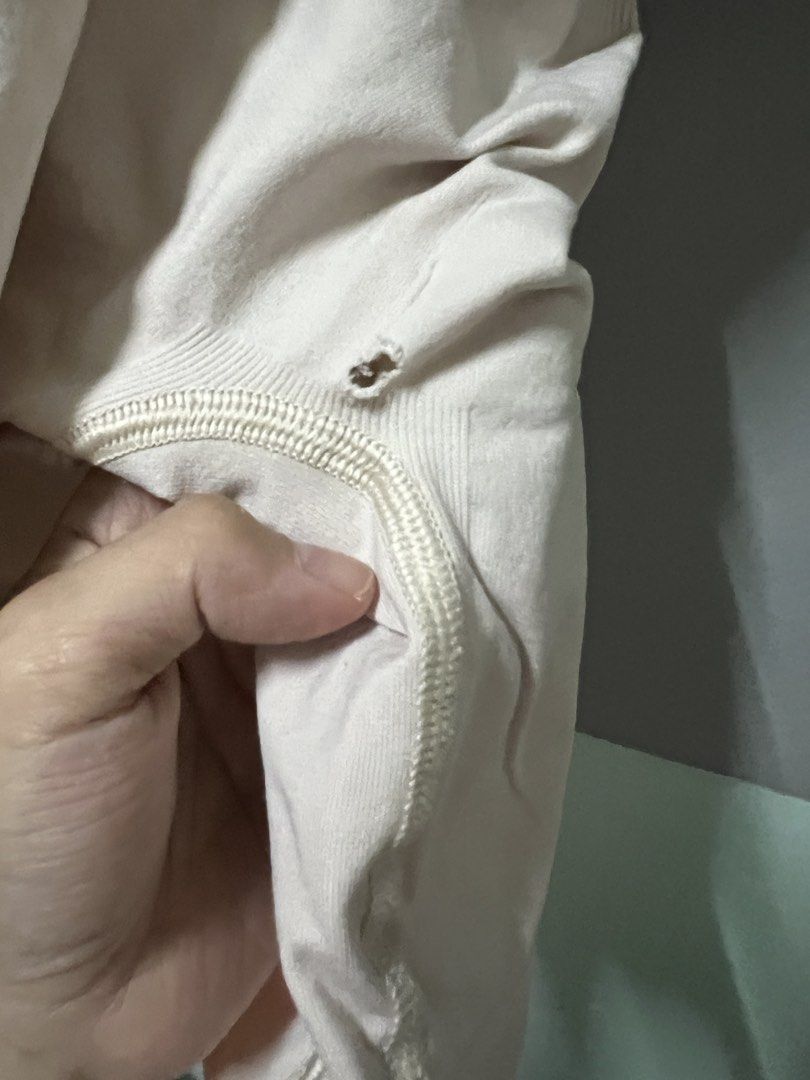 Blanqi Maternity Shorts - S (Category: Undergarments & Loungewear) located in Quezon City. Submitted by brightcat.5d2396 (Listing ID 1467879942, Image 2). Description: - Brand: BLANQI - Item: Support Cami / Full Body Shaper - Size: S - Color: Beige - Material: 90% nylon, 10% spandex - Features: Seamless ribbed design with targeted compression - Condition: Pre-loved, with a small hole near the bottom seam (refer to the second photo) - Price still 