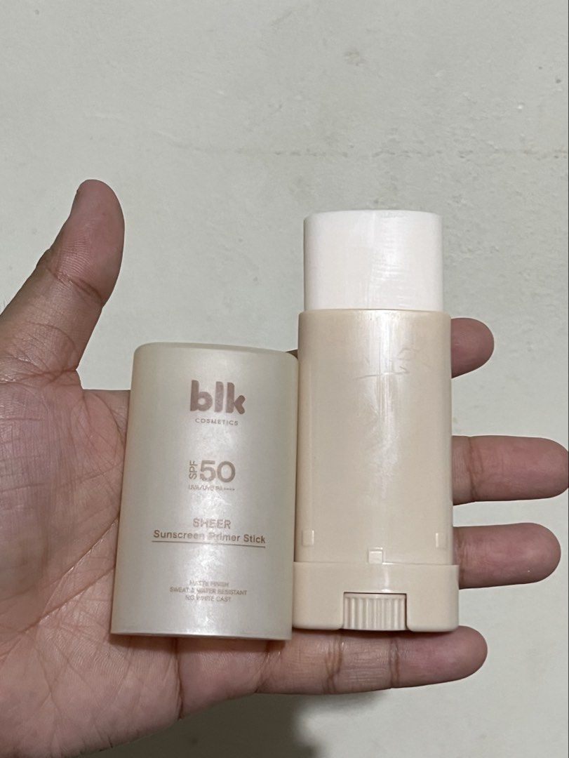 Blk sunscreen primer stick (sheer) (Category: Face Care) located in Cavite. Submitted by x.avie (Listing ID 1468051387, Image 1). Description: almost full di lang talaga nagagamit nakatambak nalang.