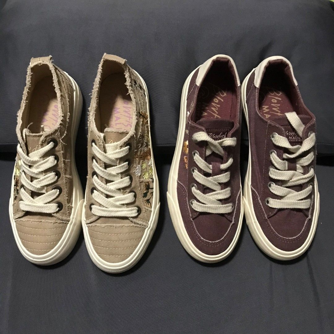 Blowfish Malibu Sneakers (Category: Sneakers) located in Pasuquin. Submitted by xixiaaa_cc (Listing ID 1467958237, Image 1). Description: ୨ৎ BLOWFISH MALIBU SNEAKERS 👟🤎 ♡ Maroon — Size 37 (23.3 cm) 649 php. ♡ Beige — Size 38 (24 cm) 949 php. ♡ Condition: Brand new ♡ Imported from the U.S. 🇺🇸 Decluttering ✨ DM for inquiries and prices! 💌 We accept Gcash/Bank Transfer as payment methods! pay as you order!.