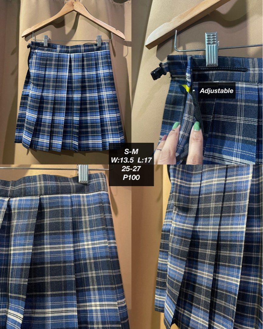Blue Plaid Pleated Adjustable Mini skirt (Category: Skirts) located in Quezon City. Submitted by smileclothingline (Listing ID 1467853573, Image 1). Description: Can fit small to medium 🚚Courier: J&T/Lalamove/Gogoexpress 📍Shipping fee depends on your location 💸Mode of Payment: BPI/Gcash/Paymaya ‼️Payment first, only then will ship the item.