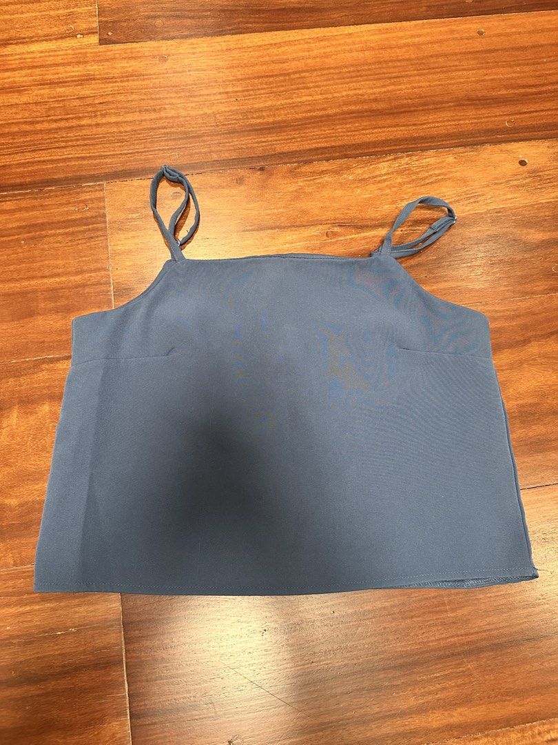Blue spaghetti strap crop top camisole (Category: Sleeveless) located in San Juan City. Submitted by gj10_ (Listing ID 1467992091, Image 1). Description: • as good as new • pm for more details .