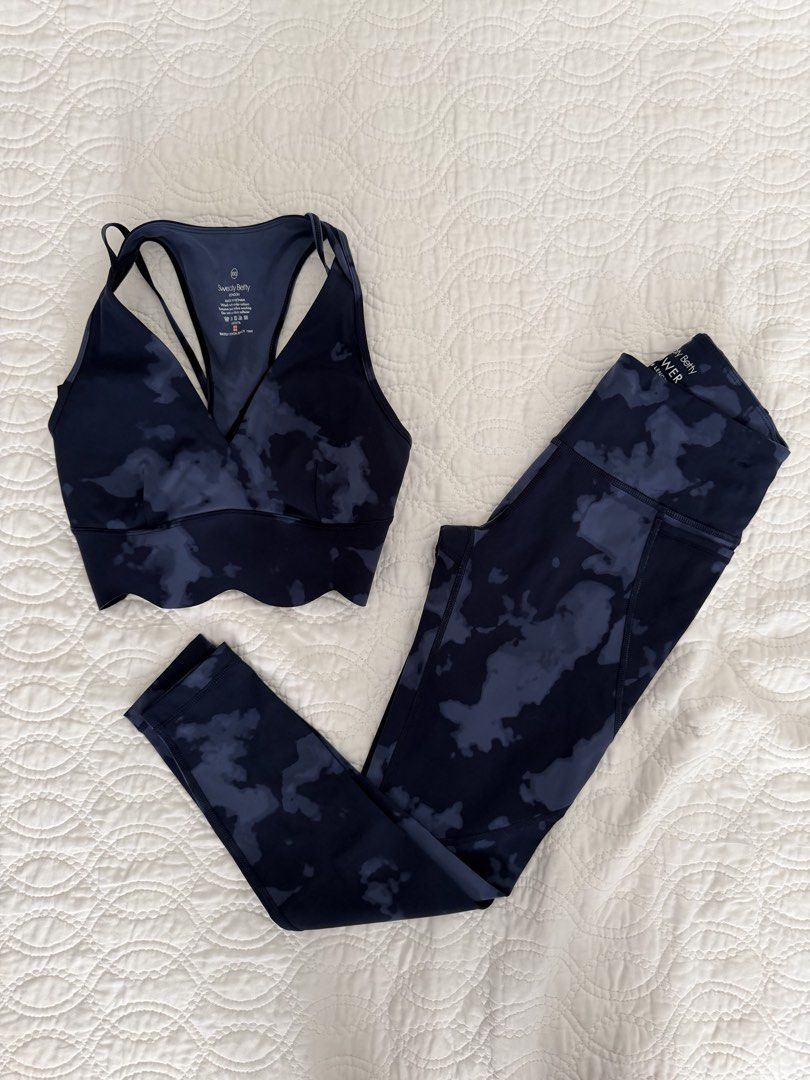 Blue Sweaty Betty Workout Set (Category: Activewear) located in Quezon City. Submitted by kelangot (Listing ID 1467897035, Image 2). Description: Selling this item in great condition! Priced this set a bit higher than usual because leggings alone retail for around 7k and I only wore this set twice hehe Brand: sweaty betty Size: US 2 / XXS Condition: worn only twice Color: blue RFS: decluttering 📦 Shipping: C/O buyer 💸 Payment: GCash, BPI, or Go