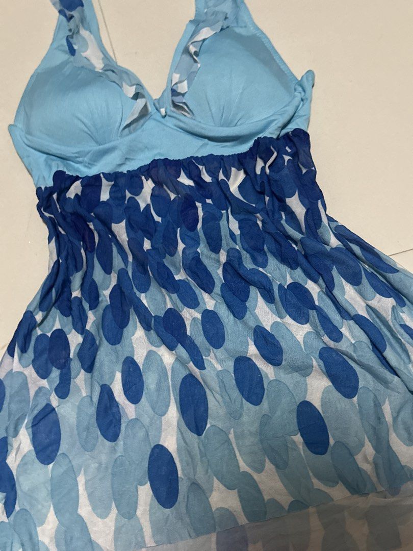 Blue Swimwear Halter Top (Category: Swim Top & Rash Guards) located in Manila. Submitted by velaiyara (Listing ID 1467965690, Image 3). Description: small-semi large loose garter sa likod for small.
