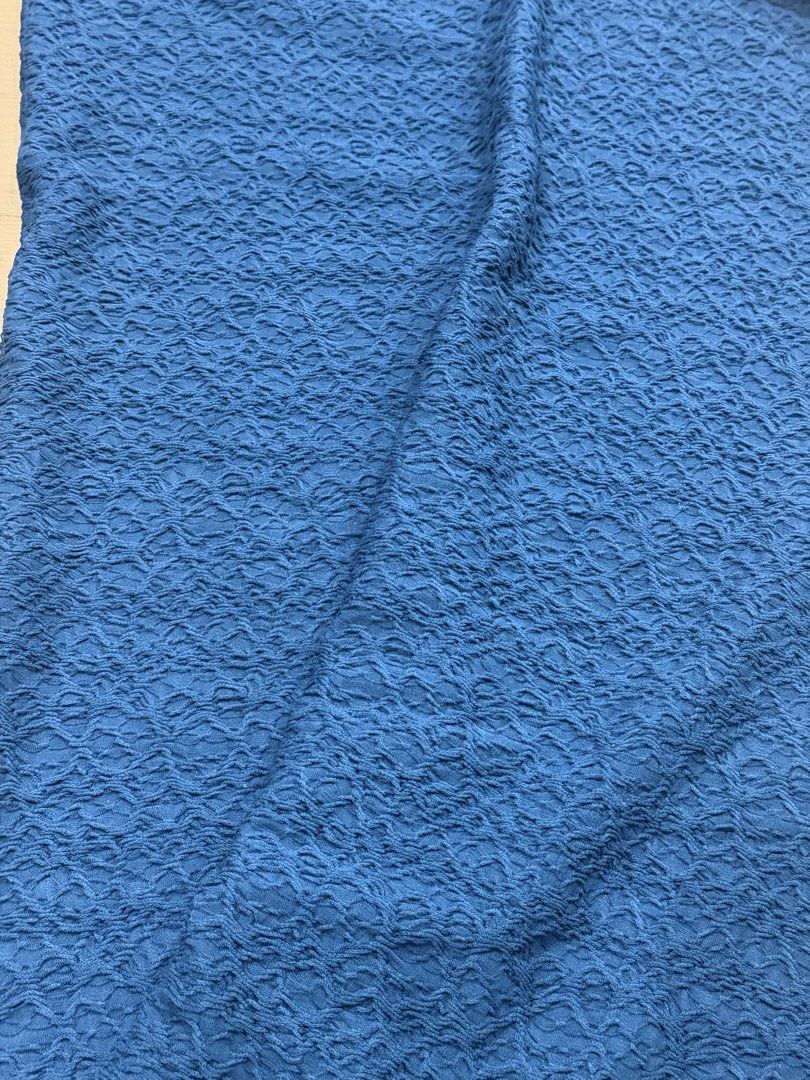 Blue textured long skirt (Category: Skirts) located in Manila. Submitted by _____car0usell (Listing ID 1467953969, Image 3). Description: good fit for petite frames used twice.