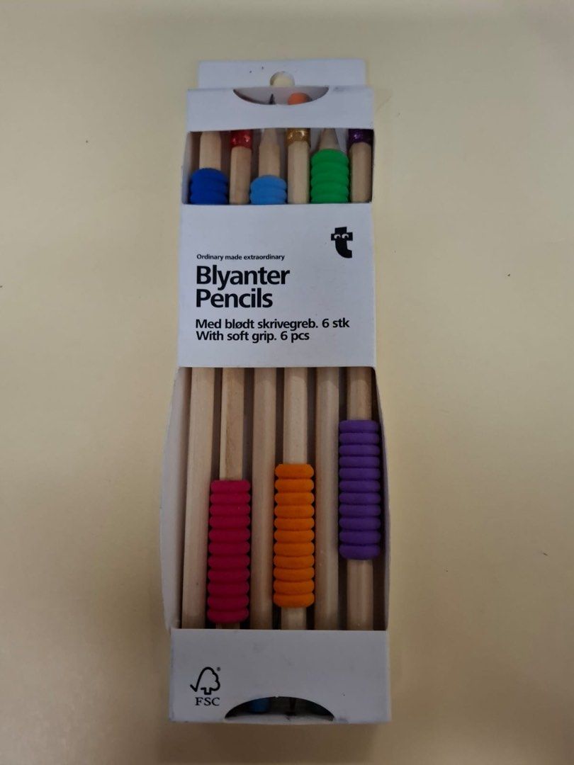 Blyanter Pencils With Soft Grip 6 pcs (Category: Stationery & School Supplies) located in Muntinlupa City. Submitted by everythingmustgo_8475da (Listing ID 1467970864, Image 1). Description: - Pack of 6 high-quality pencils - Made from FSC-certified wood - Colorful soft grips for maximum writing comfort - Ideal for school, office, work, and sketching - Suitable for both kids and adults - Brand new, unopened box ready for use.