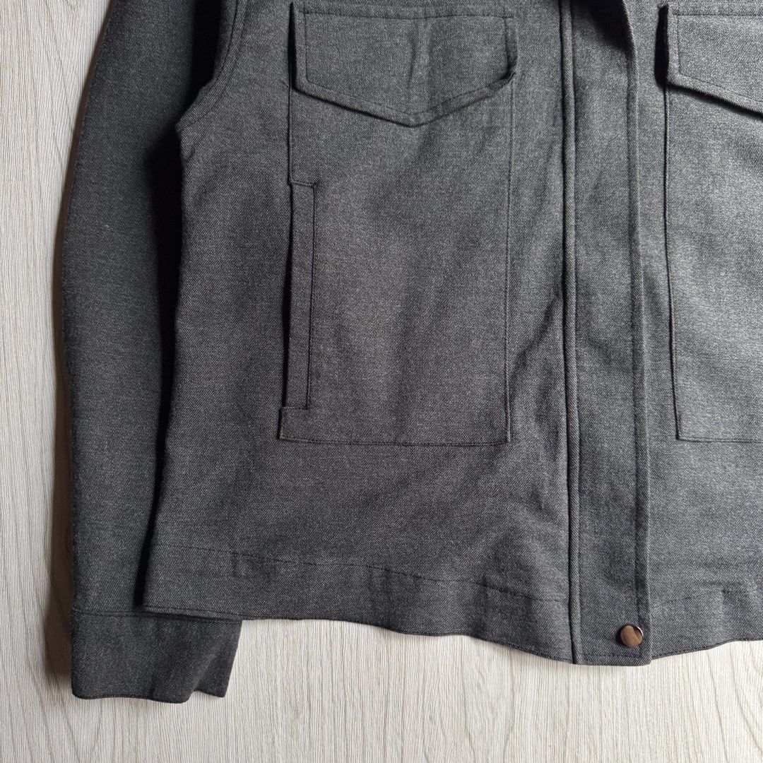 Botanic Vintage Hadas Charcoal Gray Zip Up Jacket (Category: Coats, Jackets and Outerwear) located in Zamboanga. Submitted by rustic.rev (Listing ID 1468014891, Image 3). Description: Botanic Vintage Hadas Charcoal Gray Zip Up Jacket In excellent condition Tagged: NA fits S/M (Boxy) Actual Measurements: Pit to pit: 20” Length: 23.5” Shoulders: 21” Sleeves length: 19.5”.