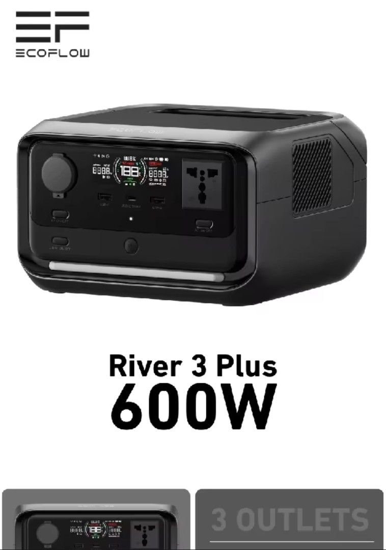 Brand New Ecoflow River 3 Plus (Category: Other Home Appliances) located in Manila. Submitted by celticslegend33 (Listing ID 1467883050, Image 1). Description: Brand new, unused. Ecoflow River 3 Plus 600w and boosts up to 1200w No solar panel or extra battery included, must be bought separately elsewhere. Location: J. Ruiz LRT2 SM Mezza condo/Sta. Mesa.
