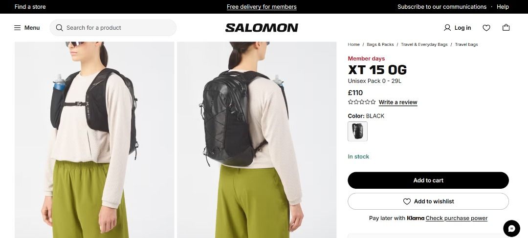 Brand New Salomon XT 15 OG Black Backpack (Category: Backpacks) located in Taguig. Submitted by arsaquinas (Listing ID 1467625618, Image 2). Description: - Brand new with original store tags attached - Color: Sleek black - Durable ripstop fabric built for daily use and outdoor adventures - Front bungee cord system for extra gear storage - Convenient mesh side pockets for water bottles and essentials - Secure top zipper closure - Perfect all-aroun