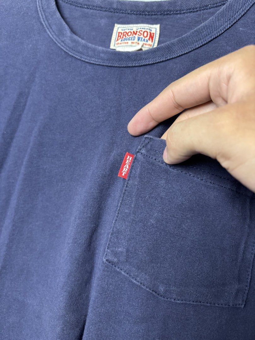 Bronson MFG. Co. Loopwheel Pocket T-Shirt (Category: Tshirts & Polo Shirts ) located in Mandaluyong City. Submitted by fellas_ph (Listing ID 1467930453, Image 3). Description: Excellent condition No issues Size S 18.5" Width 25.5" Length.