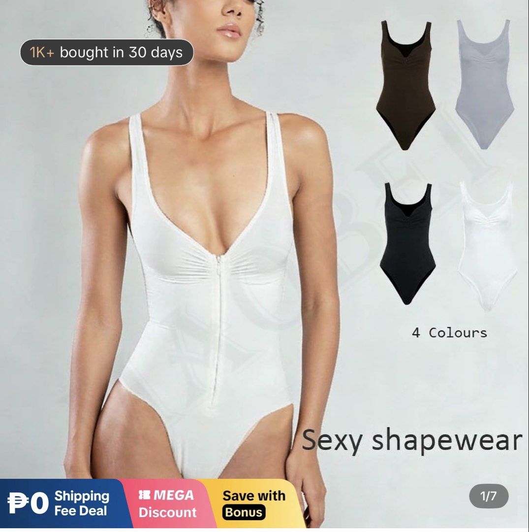 Brown shapewear bodysuit (Category: Undergarments & Loungewear) located in Taguig. Submitted by strutstella (Listing ID 1467872187, Image 3). Description: - Brown sexy shapewear bodysuit designed for a smooth contour fit - Scoop neck style with a no-compression bra to fit most bust sizes - Front zipper with double swan hook closures for easy wear - Sleeveless tank strap design This is the viral tiktok bodysuit I’m selling this cause it’s too reve