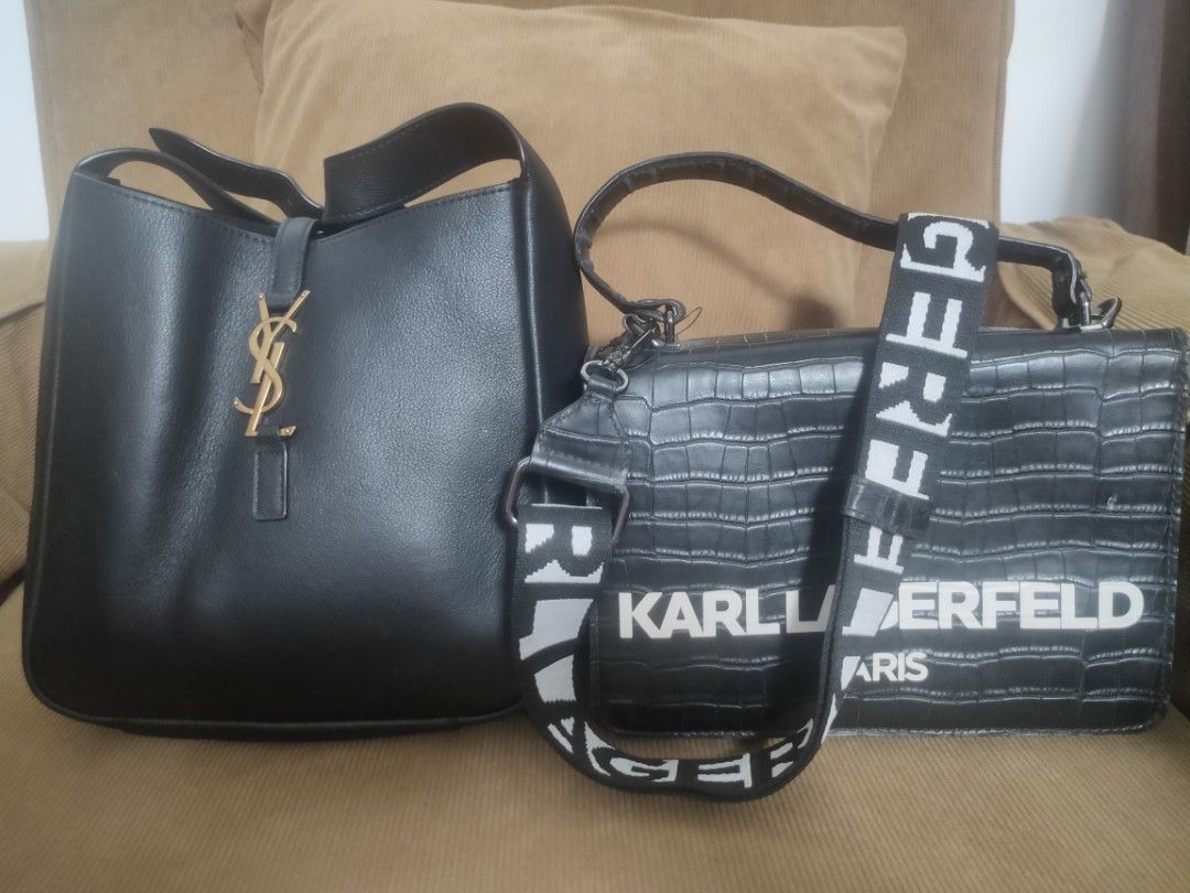 Bundle sale... Ysl and karl lagerfield (Category: Shoulder Bags) located in Manila. Submitted by sarahlopez8117 (Listing ID 1467930808, Image 1). Description: bundle sale ysl hobo bag like new original karl lagefield bag with flaws due to storage ( with hang tag ) selling it for bundle price.