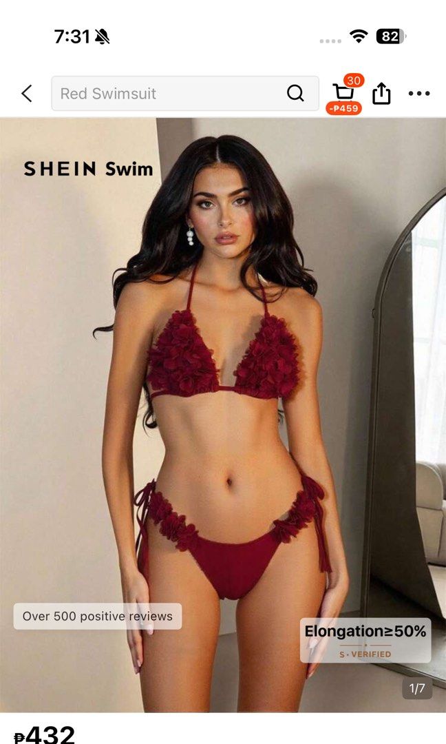 Burgundy Floral Decor Bikini (Category: Bikinis & Swimsuits) located in Pasay City. Submitted by prcllalala (Listing ID 1467963839, Image 3). Description: .