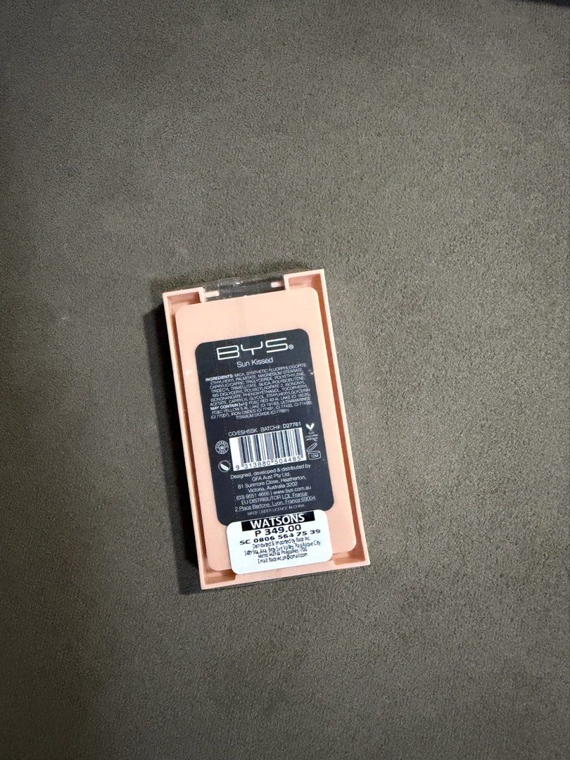 BYS Sun Kissed Eyeshadow Palette (Category: Makeup) located in Cainta. Submitted by piattoss85 (Listing ID 1467965758, Image 2). Description: - Shade: Sun Kissed Eyeshadow Palette - Brand new from Watsons (SRP ₱349) - RFS: not my style.