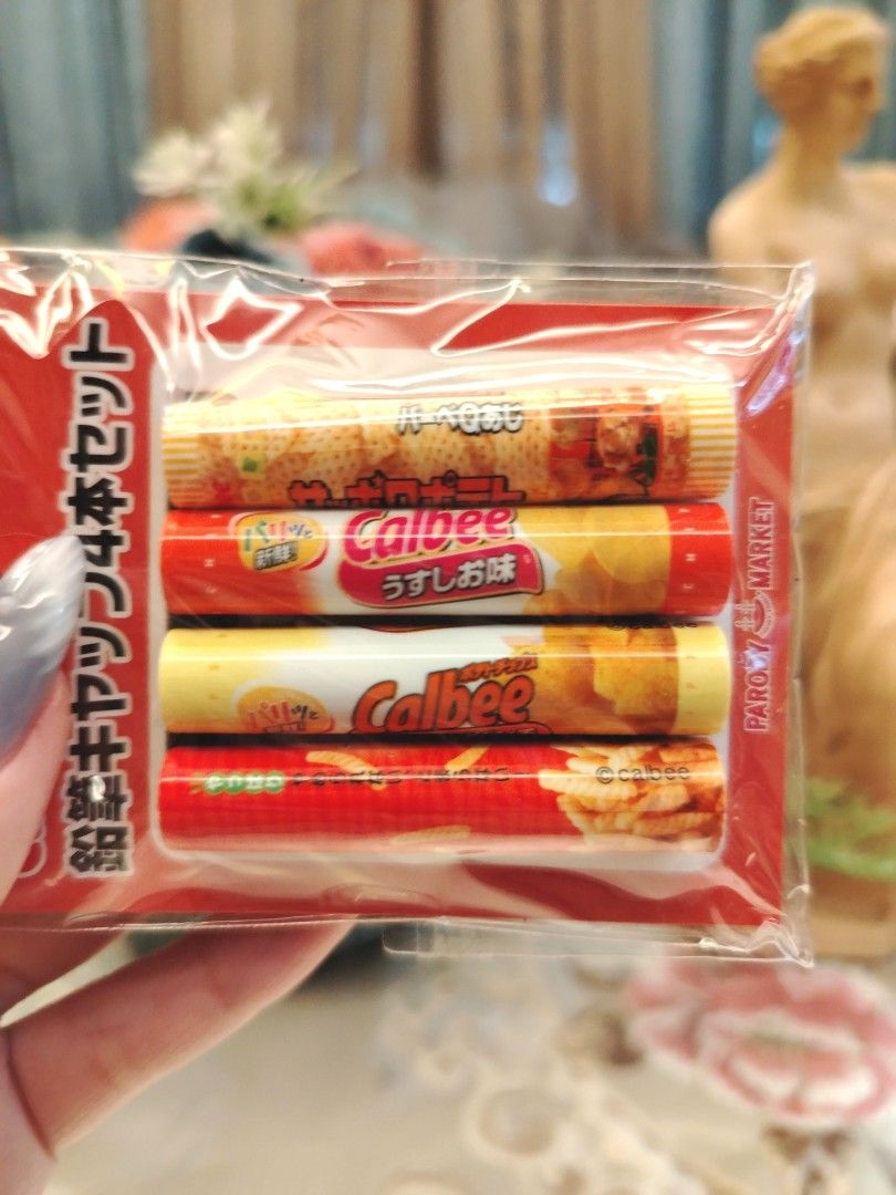 Calbee Snacks 4 Pcs. Pen/Pencil Cap Set (Category: Other Stationery & Craft) located in San Fernando. Submitted by jpmarketplace2023 (Listing ID 1467923386, Image 2). Description: 💚 All items are authentic from Japan. 💛 MOP: GCash (❌️ GCash Protect) 🩵 MOD: LBC only (❌️ S. Checkout, COD, COP) 💙 Meet-up: Vista Mall, San Fernando, Pampanga 💜 All items are on-hand. 🧡 First to pay gets the item first. ❤️ Breakable items are packed with care and 