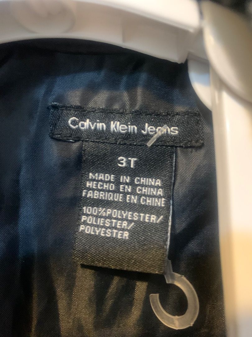 Calvin Klein kids coat (Category: Maternity Care) located in Dasmarinas. Submitted by fameandfad (Listing ID 1468045137, Image 3). Description: Authentic Calvin Klein coat soft and Fluffy animal print.
