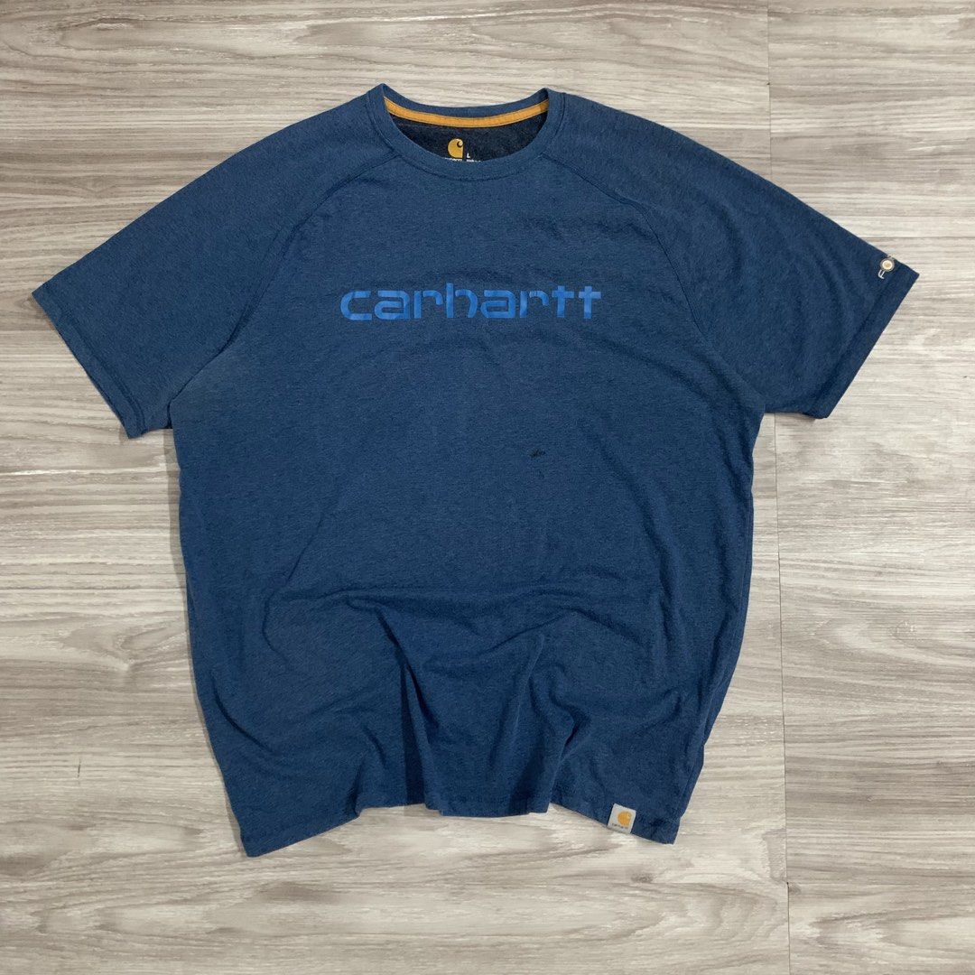 Carhartt force spellout (Category: Tshirts & Polo Shirts ) located in Cavite. Submitted by yobubsss (Listing ID 1468046921, Image 1). Description: Size large 24w 30L Good condition Issue minor oilstain washable.