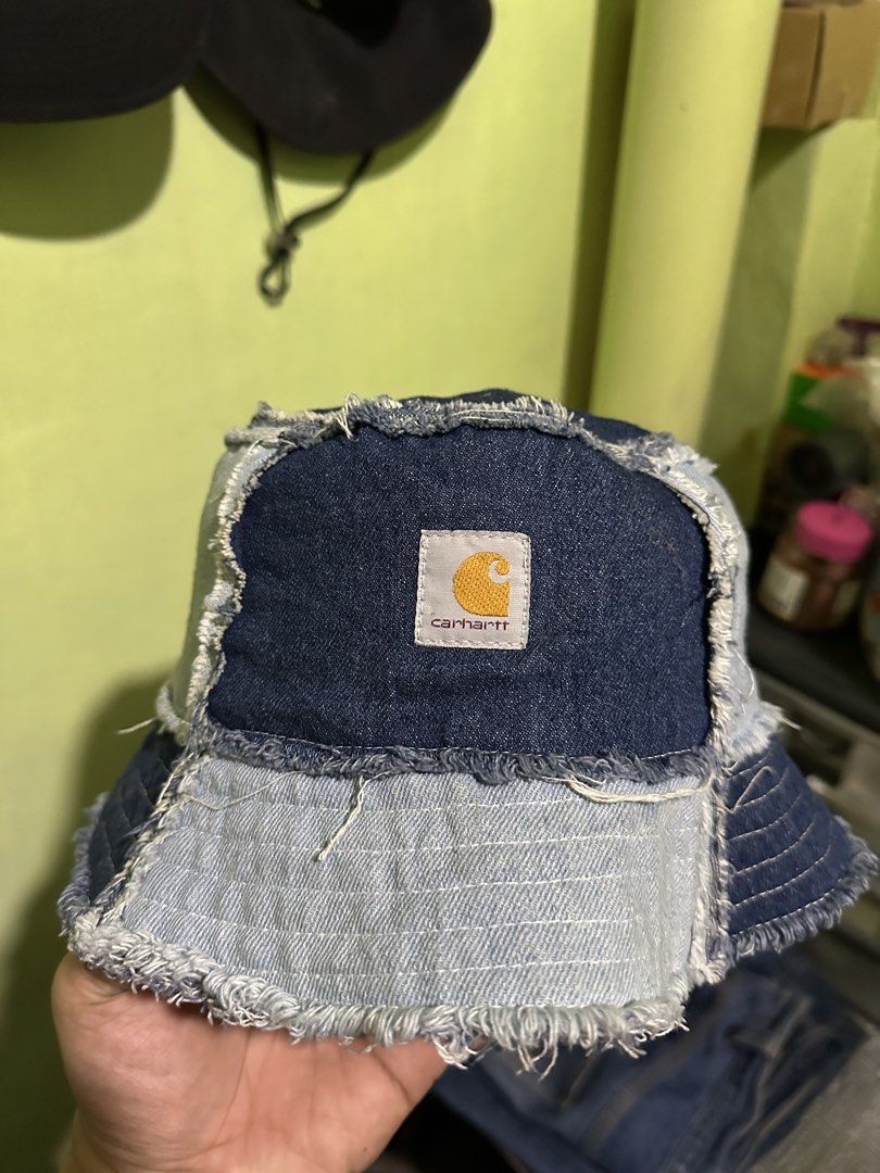 Caruthrers Denim Patchwork Bucket Hat Size XXL (Category: Hats & Beanies) located in Quezon City. Submitted by deexsorianino.09 (Listing ID 1468031230, Image 1). Description: CARHARTT REWORKS BUCKET HAT AUTHENTIC 1K SHIP .