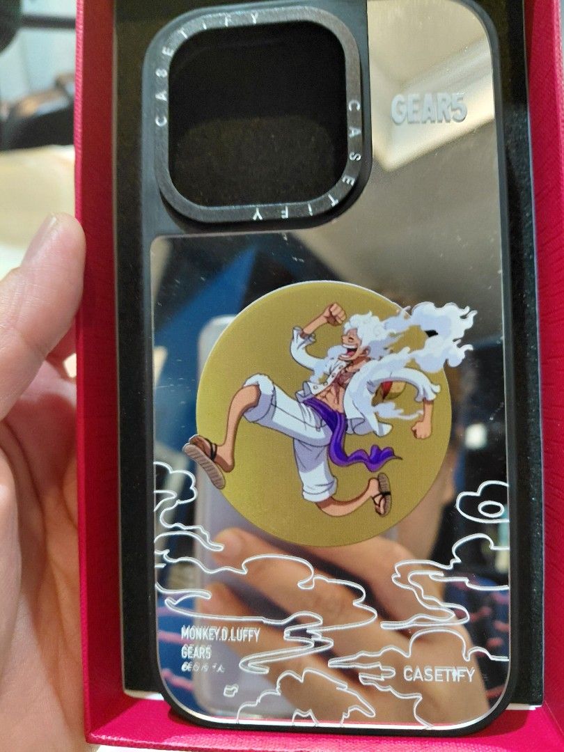 CASETIFY One Piece Monkey D. Luffy Gear 5 iPhone 16 Pro Case (Category: Cases & Sleeves) located in Pasig City. Submitted by aaa-choooo (Listing ID 1467962217, Image 2). Description: - for iPhone 16 Pro - tried on but never used - RFS: husband doesn't like the mirror feature.😅 - bought online .