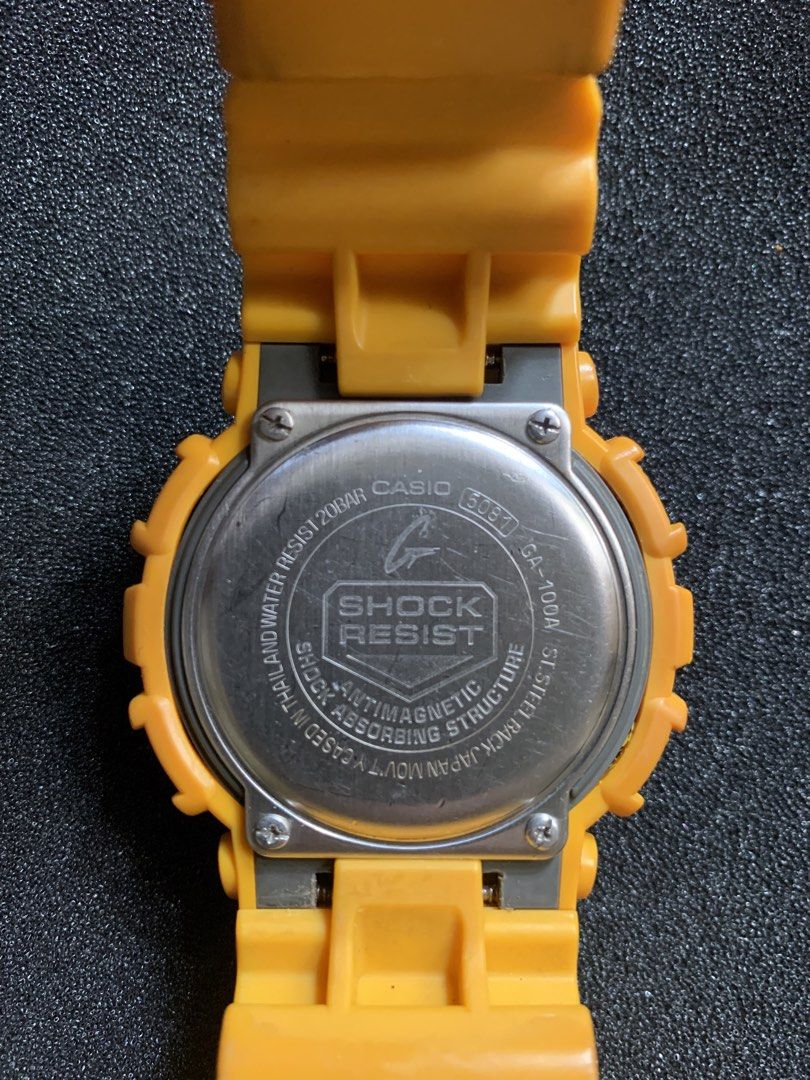 Casio G-Shock GA-100 Watch (Category: Men's Watches) located in Taytay. Submitted by tropamon_tcg (Listing ID 1467915900, Image 2). Description: Authentic G-Shock Watch GA-100 AKA Bumble Bee All original watch. Brand new battery installed. All buttons and functions working. Please manage expectations. This is a a used item. No warranty. No returns. Open to offers. Location: Taytay, Rizal.
