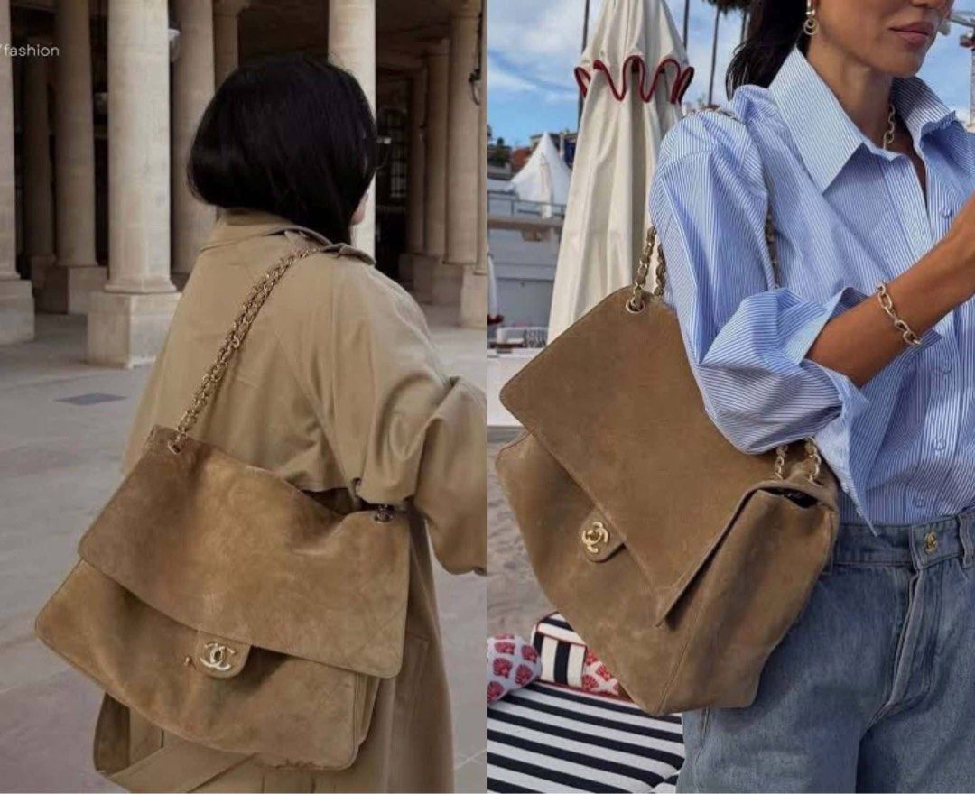CC Suede Maxi (Category: Shoulder Bags) located in Quezon City. Submitted by chic.bags (Listing ID 1467913067, Image 3). Description: With microcip Leather lining 2 way With dust bag Good as new No issue Actual photo posted Japan preloved Mop: gcash.