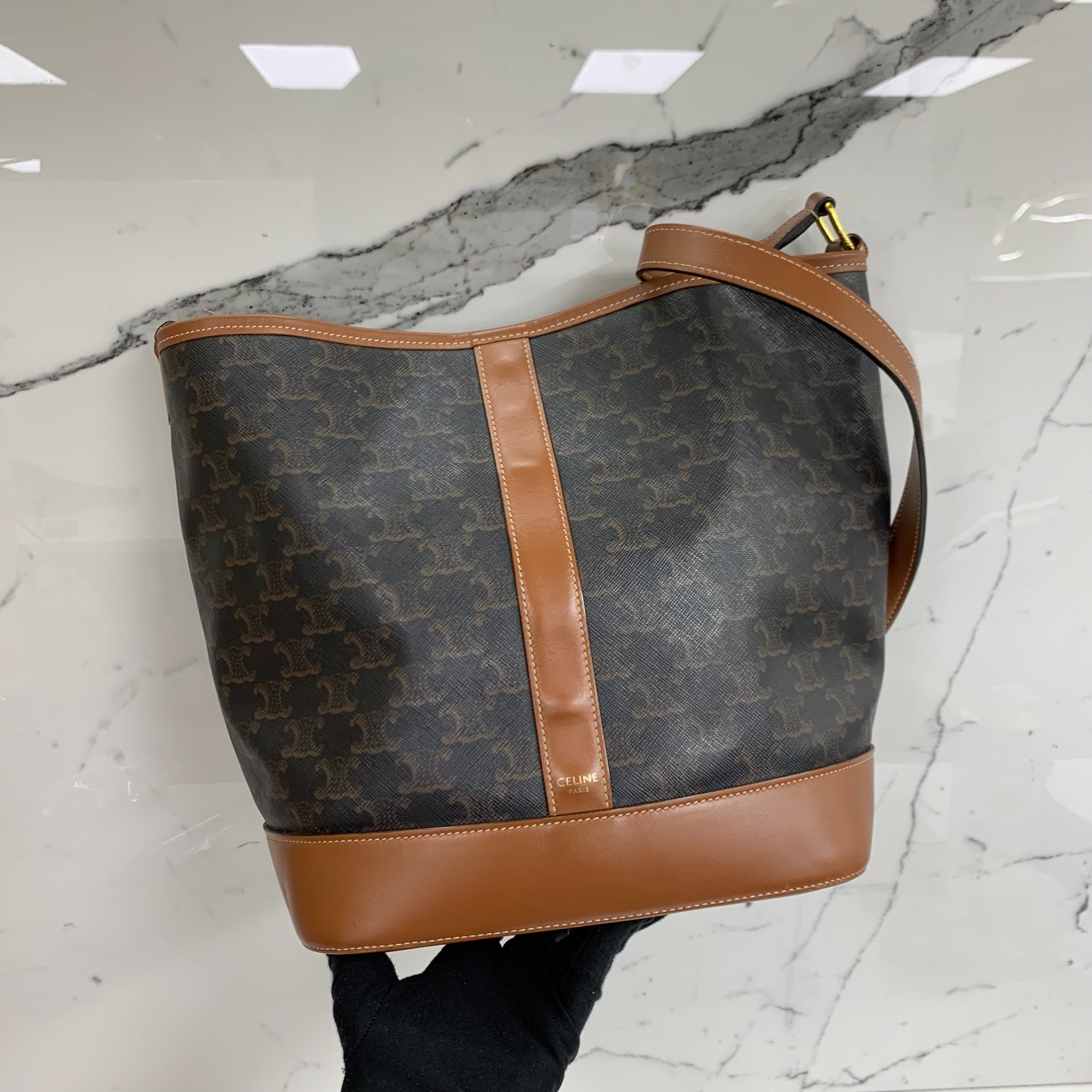 CELINE TRIOMPHE BUCKET SHOULDER BAG 26******9 JF, Luxury, Bags ...