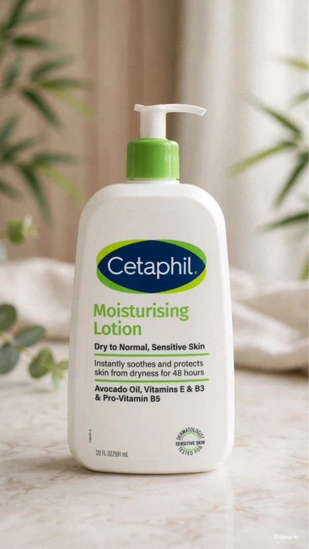 Cetaphil Moisturising Lotion 20 FL OZ 591 mL (Category: Body Care) located in Quezon City. Submitted by jezjewels.ph (Listing ID 1467980747, Image 1). Description: - Authentic Cetaphil Moisturizing Lotion (20 fl oz / large pump bottle) - Ideal for dry, normal, and sensitive skin types - Enriched with nourishing avocado oil, vitamins E, B3, and pro-vitamin B5 - Provides long-lasting 48-hour relief and protection against dryness - Brand new, unopen