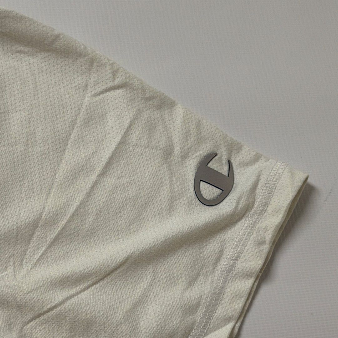 Champion White Script Logo Athletic T-Shirt Size M (Category: Tshirts & Polo Shirts ) located in Gapan. Submitted by rasthriftshop17 (Listing ID 1468000633, Image 3). Description: Size on tag: M Dimes: 21 x 29 Condition: Excellent Color rate: 9/10 Issue: None.