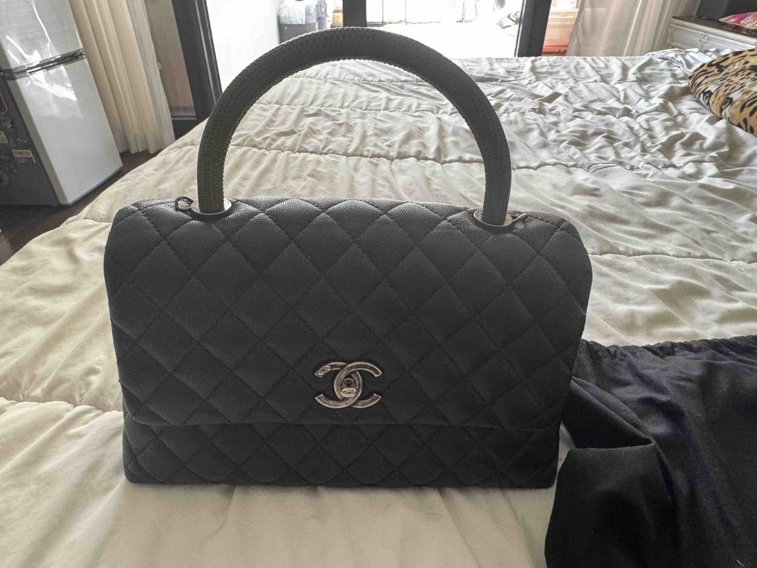Chanel Quilted caviar leather Coco handle flap bag (Category: Luxury Bags & Wallets) located in Caloocan City. Submitted by maohking (Listing ID 1467841720, Image 1). Description: Chanel Quilted caviar leather Coco handle flap bag With authentic paper 280k.